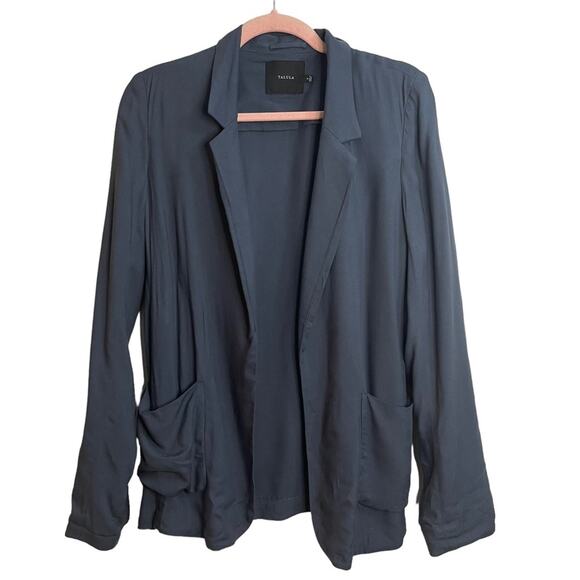 Talula Aritzia Kent Open Front Blue Gray Blazer - Picture 1 of 5